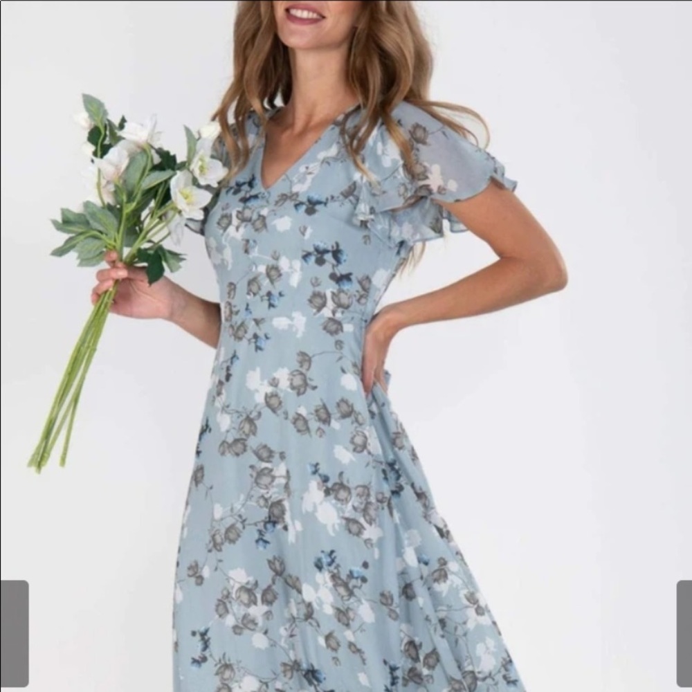 Full length formal floral dress